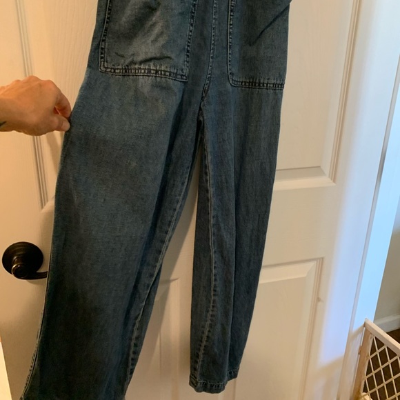 FREE PEOPLE JOYRIDE CROPPED DENIM JUMPSUIT - Picture 10 of 12